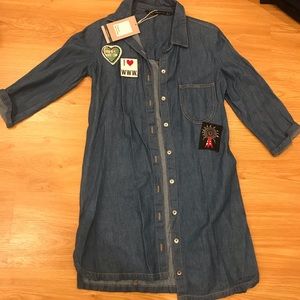 Zara Denim Patchwork Dress